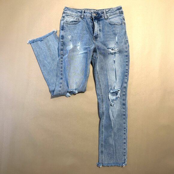 Redial Premium Denim Paris Light Blue Ripped Jeans - Size 7 or 8 - Picture 2 of 8